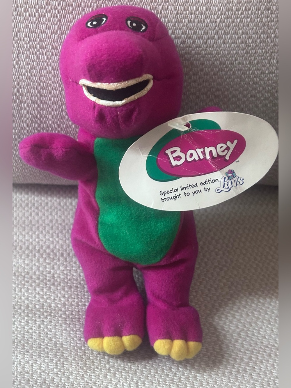 Luvs limited edition Barney beanbag plush!